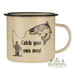 Emaliuotas puodelis Catch Your Own Meal